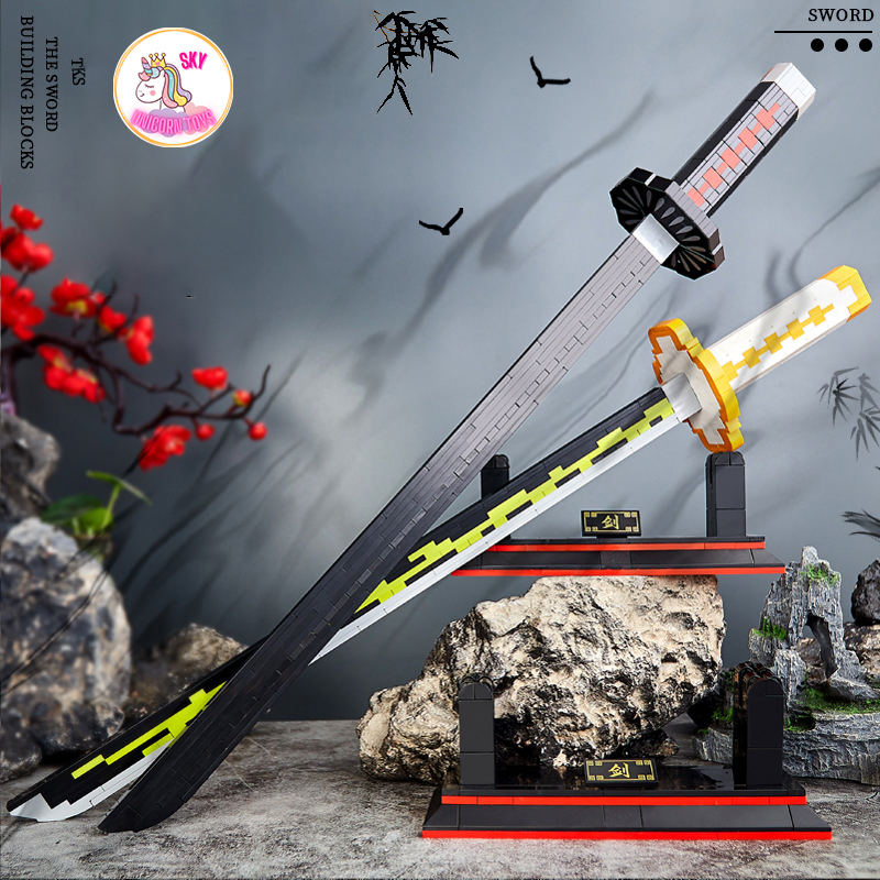 Đồ Chơi Lắp Ráp Mô Hình Thanh Kiếm Diệt Quỷ Zenitsu Rengoku Tanjiro Trong Kimetsu no Yaiba Demon Slayer