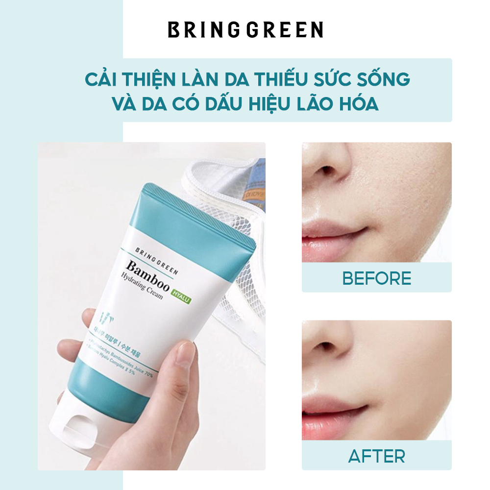 Bộ Kem Cấp Ẩm Chuyên Sâu BRING GREEN Bamboo Hyalu Hydrating Cream 100ml Double Set