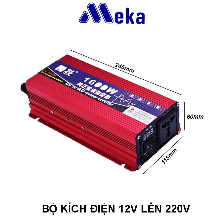 Bộ kích điện INVERTER 12V DC lên 220V AC công suất 1600W sin chuẩn