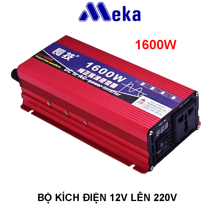 Bộ kích điện INVERTER 12V DC lên 220V AC công suất 1600W sin chuẩn