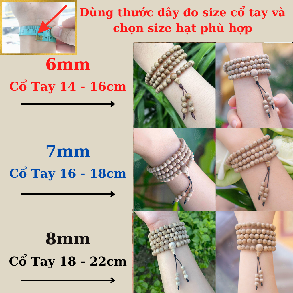 Vòng Tay Trầm Hương 108 Hạt Xưởng Mộc Việt - Trầm Tốc Việt Chuẩn Tự Nhiên Size 6,7,8mm Mang Lại May Mắn, Bình An