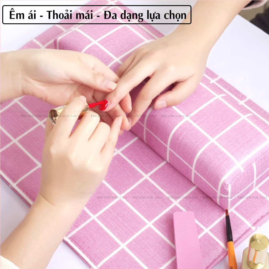 Gối để tay làm móng - Gối kê tay hình chữ nhật - Phụ kiện làm nail - gối kê tay da- gối làm móng hình dễ thương
