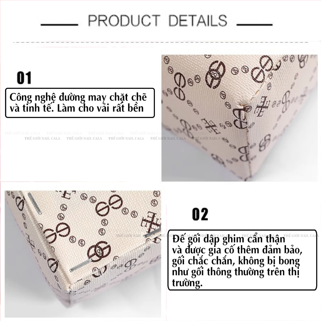 Gối để tay làm móng - Gối kê tay hình chữ nhật - Phụ kiện làm nail - gối kê tay da- gối làm móng hình dễ thương