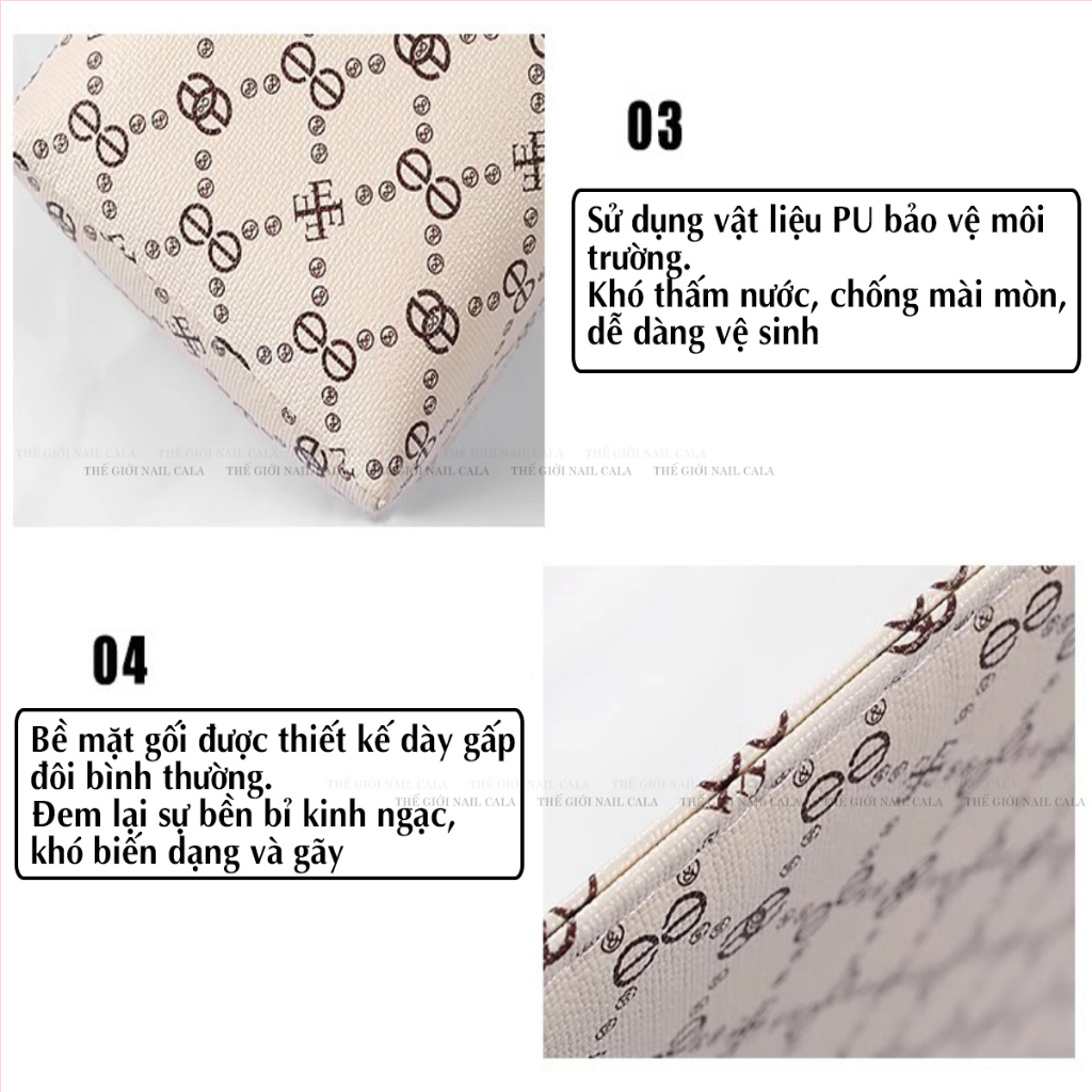 Gối để tay làm móng - Gối kê tay hình chữ nhật - Phụ kiện làm nail - gối kê tay da- gối làm móng hình dễ thương