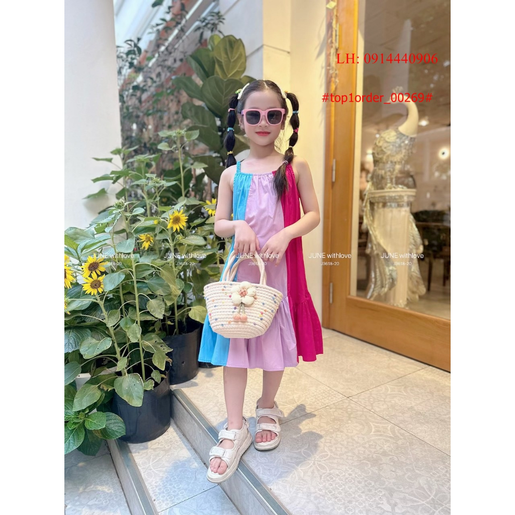 >Váy sắc màu đi biển siêu xinh,Chất liệu thô lụa mềm - mát. Thúy VKids:0914440906