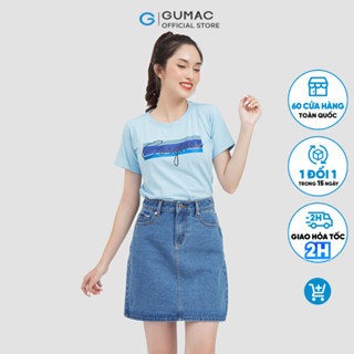 Áo thun cổ tròn thiết kế in họa tiết thời trang GUMAC ATC06026