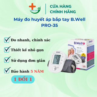 Máy đo huyết áp bắp tay B.Well PRO-35 - Bảo hành chính hãng Thụy Sỹ, đo nhanh, chính xác, đo huyết áp cho người lớn
