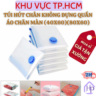 Túi Hút Chân Không Trong Suốt Đựng Quần Áo, Chăn Màn Size (40x60) (80x60) Tiết Kiệm Không Gian