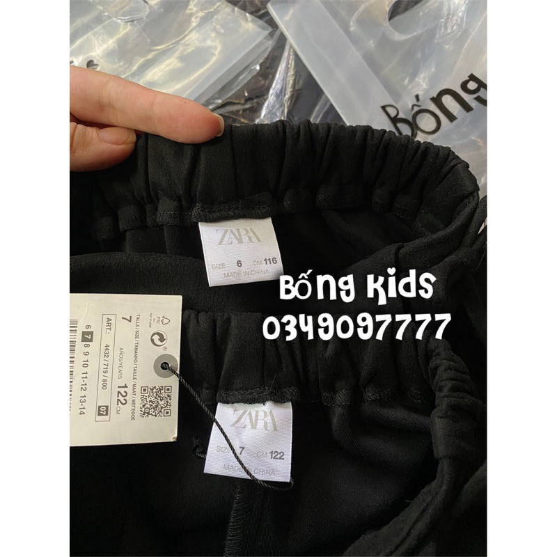 Quần Váy Bé Gái Da Lộn Đen Co Dãn Mềm ZR