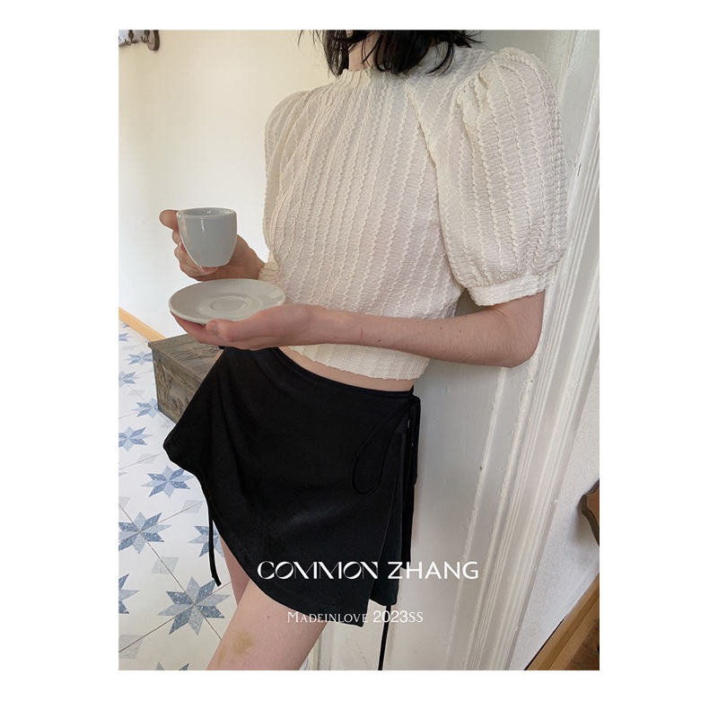 Quần Váy Bé Gái Da Lộn Đen Co Dãn Mềm ZR