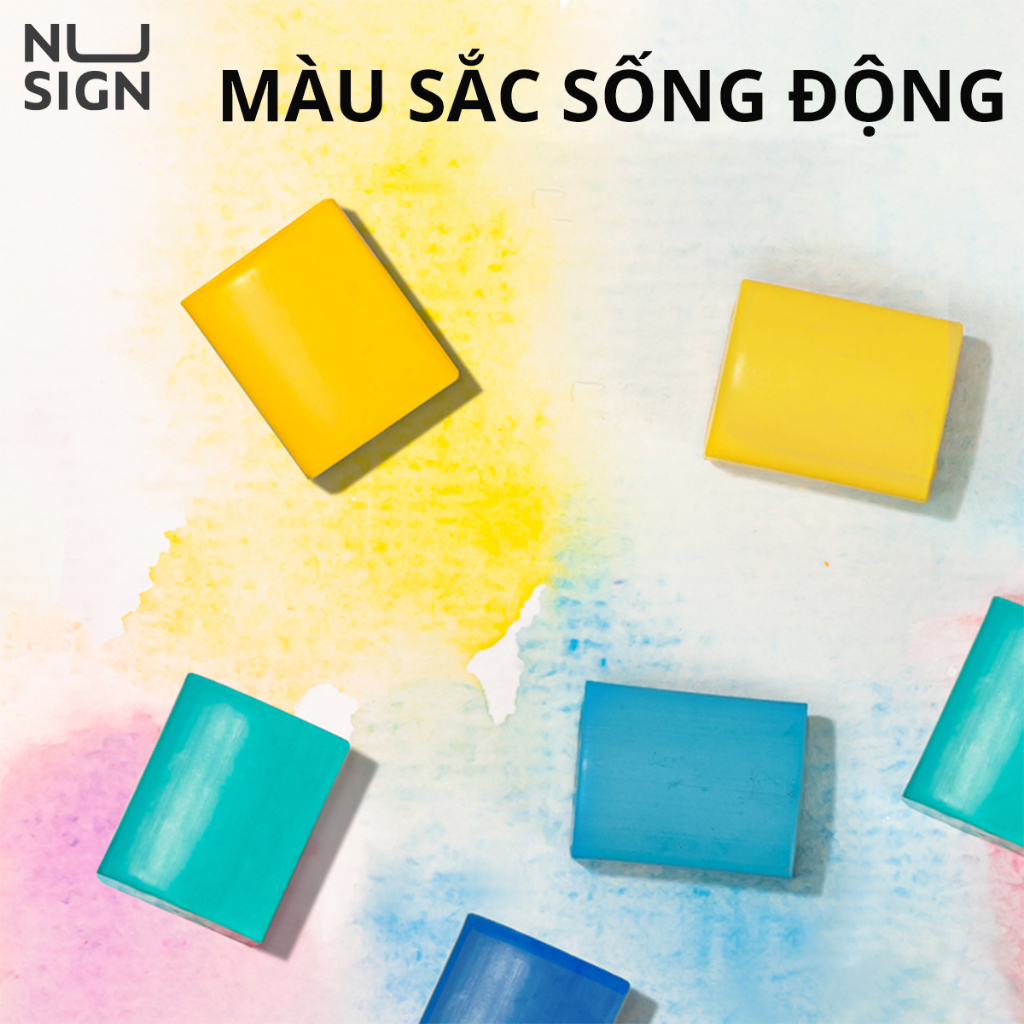 Màu Nước Solid Water Color NUSIGN Cao Cấp 24 Màu Tặng Bút Nước, Mút NS733