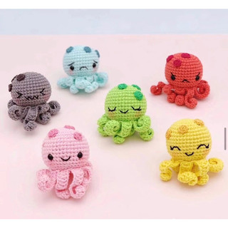 móc khoá bạch tuộc móc bằng len hanmade