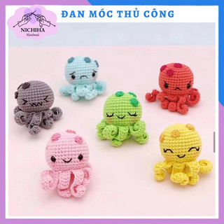 Móc khoá bạch tuộc móc bằng len hanmade