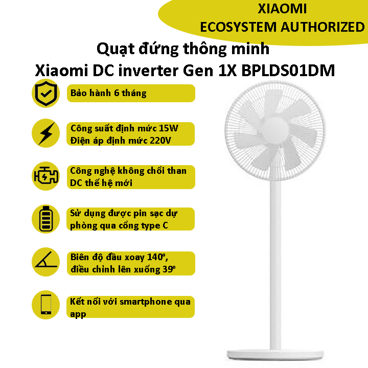 Quạt đứng thông minh Xiaomi DC inverter Gen 1X BPLDS01DM - Bảo hành 6 tháng - Shop Điện Máy Center