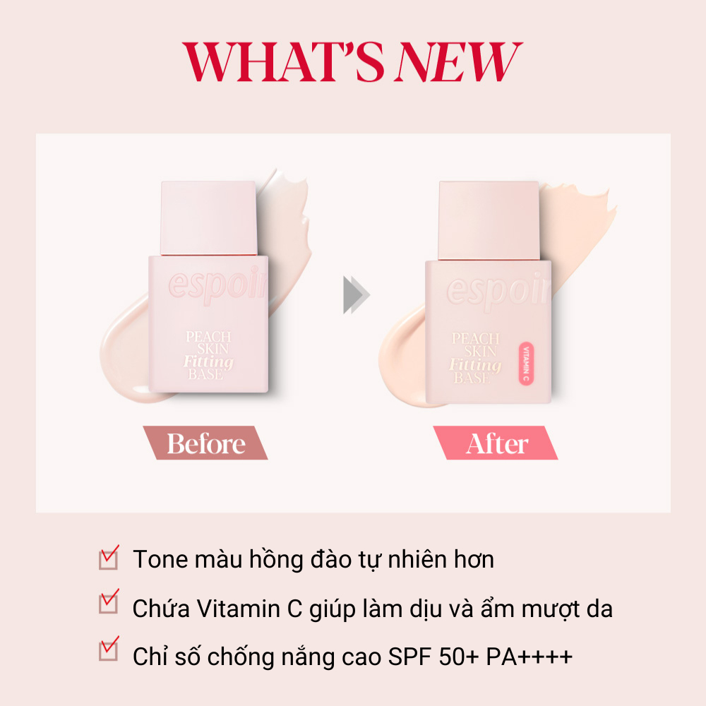 [Hàng tặng không bán] Kem Lót Tone Hồng Đào Espoir Peach Skin Fitting Base All New 10ml