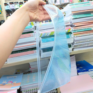 Bìa khóa Zip A4 bìa mềm chống nước laser kim tuyến