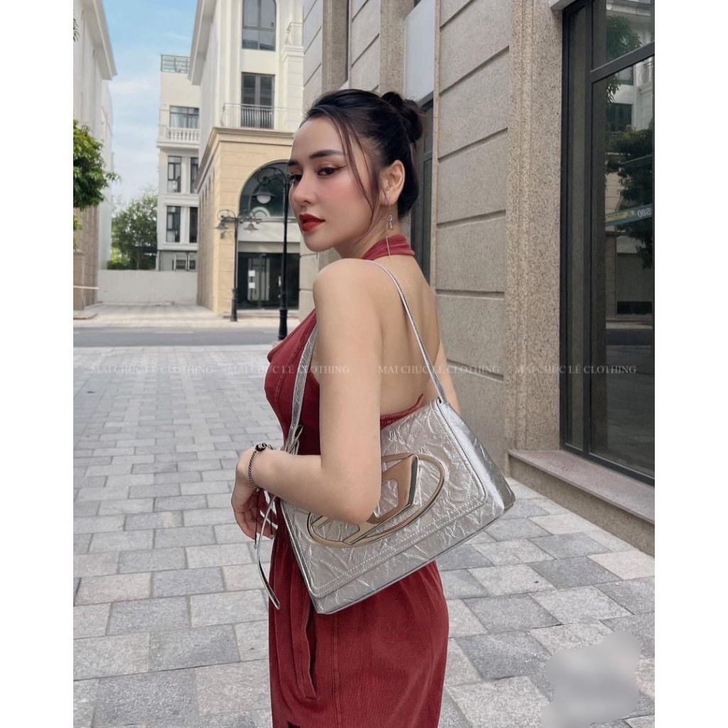 Túi Disel nữ kẹp nách + đeo vai size 26 chất da dày dặn ngăn rộng ,túi mang du lịch full màu