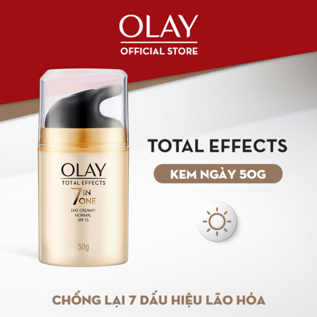 Kem Dưỡng Ban Ngày Phục Hồi & Ngăn Ngừa 7 Dấu Hiệu Lão Hóa SPF 15 OLAY TOTAL EFFECTS 50G