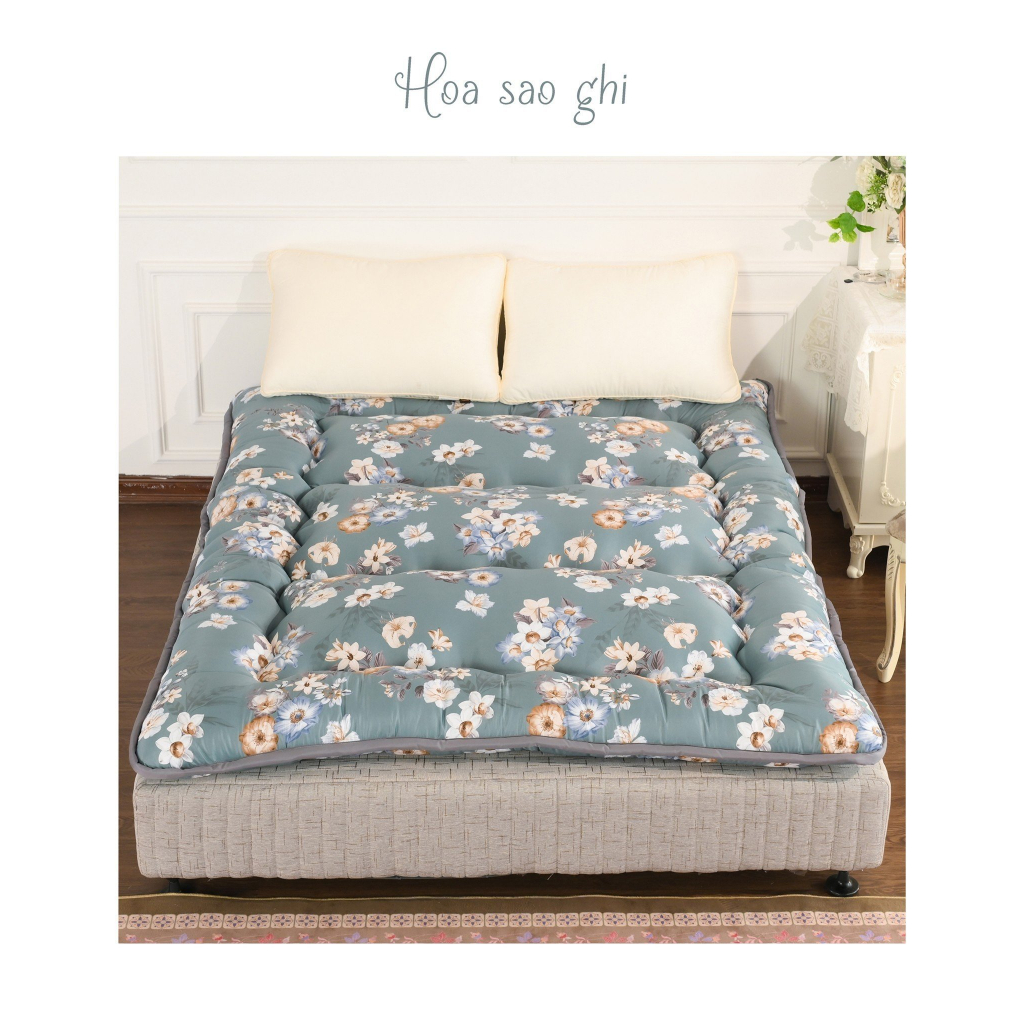 Đệm Tooper Hàng Loại 1,Hàng Chuẩn Xuất Nhật Mạt Vải Satin Mát Lạnh Dùng Cho 4 Mùa.