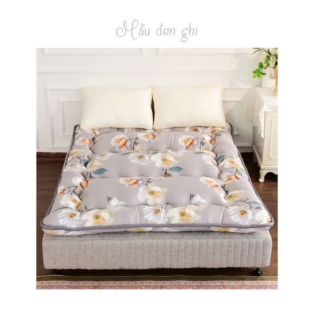 Đệm Tooper Hàng Loại 1,Hàng Chuẩn Xuất Nhật Mạt Vải Satin Mát Lạnh Dùng Cho 4 Mùa.