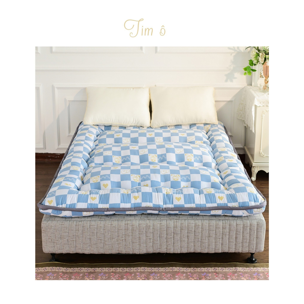 Đệm Tooper Hàng Loại 1,Hàng Chuẩn Xuất Nhật Mạt Vải Satin Mát Lạnh Dùng Cho 4 Mùa.