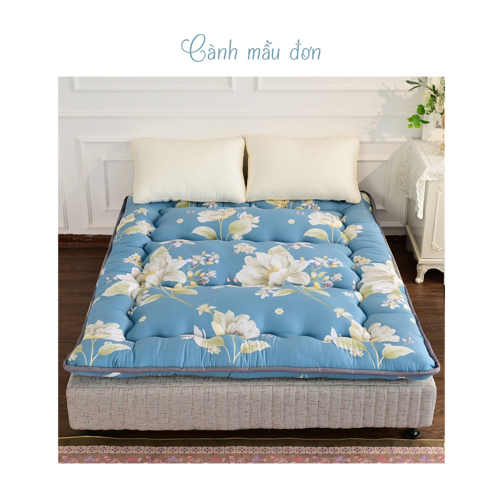 Đệm Tooper Hàng Loại 1,Hàng Chuẩn Xuất Nhật Mạt Vải Satin Mát Lạnh Dùng Cho 4 Mùa.