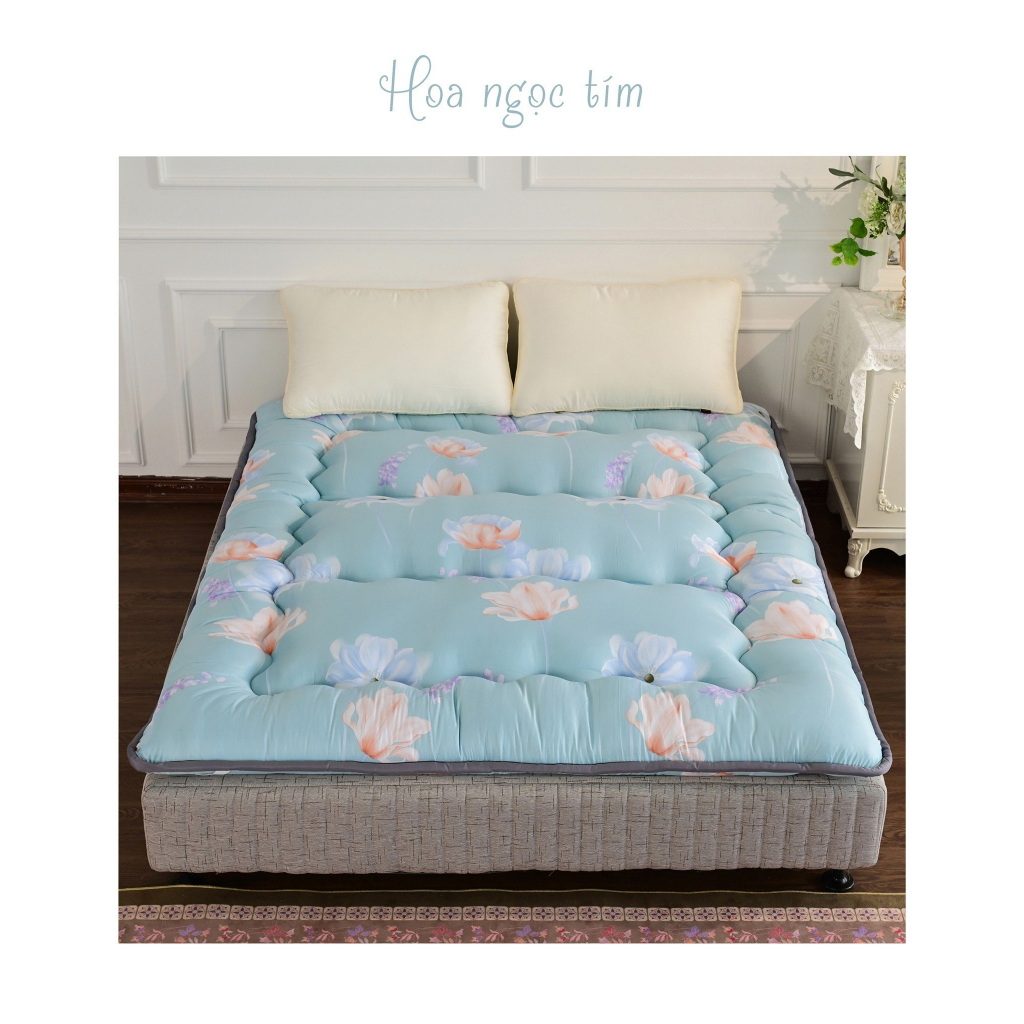 Đệm Tooper Hàng Loại 1,Hàng Chuẩn Xuất Nhật Mạt Vải Satin Mát Lạnh Dùng Cho 4 Mùa.
