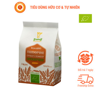 Bột mỳ nguyên cám hữu cơ Ecorod 1kg chứa nhiều chất xơ, khoáng chất - Organic whole wheat flour