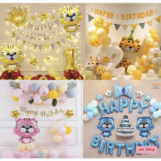 Set bong bóng sinh nhật thôi nôi bé tuổi hổ cọp bong bóng trang trí sinh nhật happy birthday