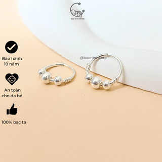 Bông tai bạc cho bé 3 bi lấp lánh bạc nhỏ store bt14
