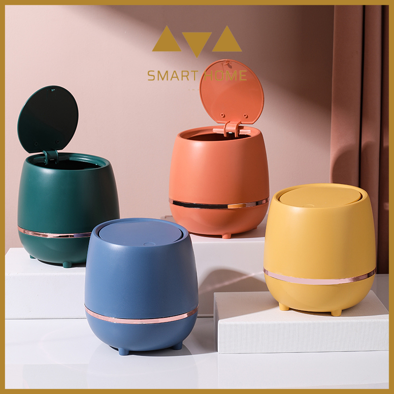 Thùng Rác Mini Để Bàn 2 Lớp Loại Sang Cao Cấp Nhựa PP Dạng Bầu B9212 SmartHome