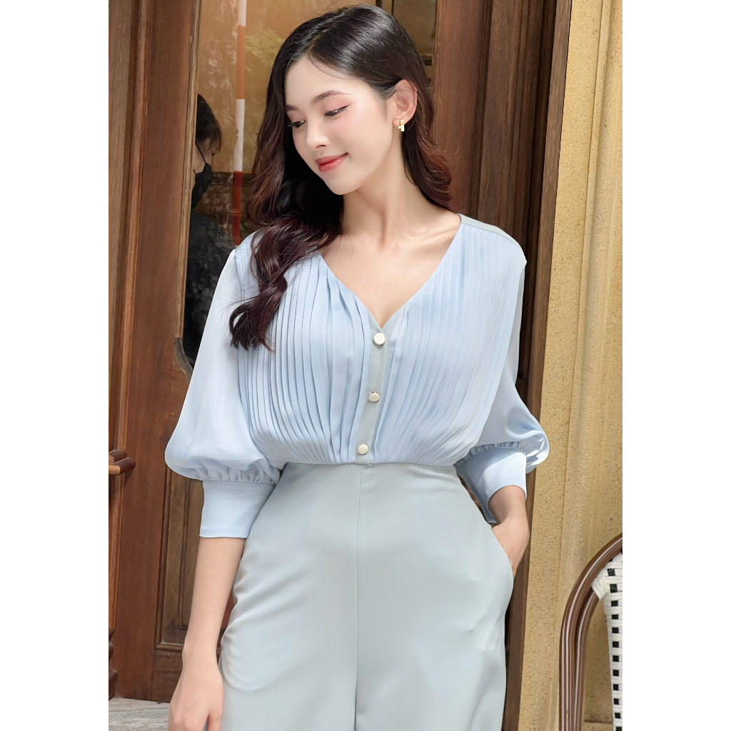 Jumpsuit tay lỡ áo dập ly D.CHIC MS: 582260