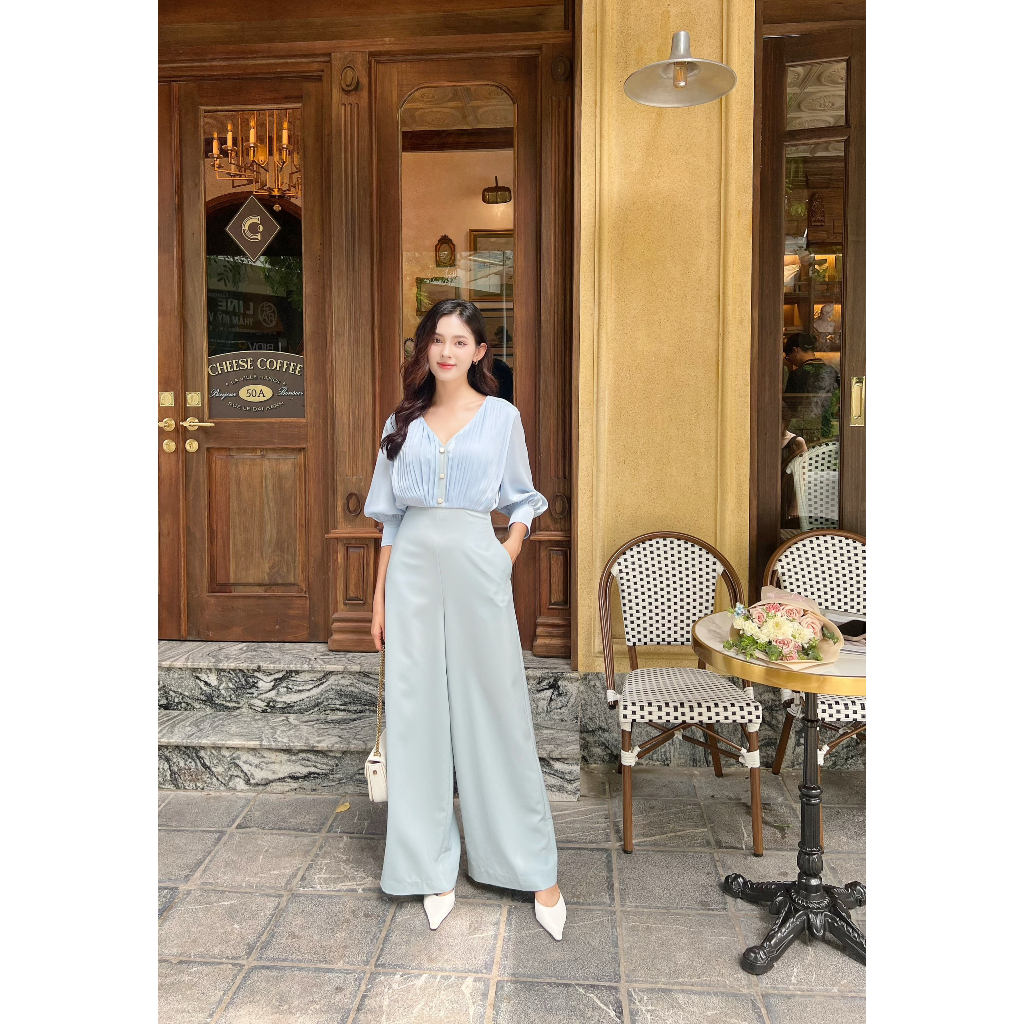 Jumpsuit tay lỡ áo dập ly D.CHIC MS: 582260
