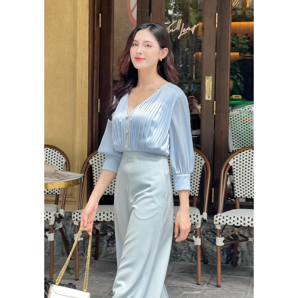 Jumpsuit tay lỡ áo dập ly D.CHIC MS: 582260