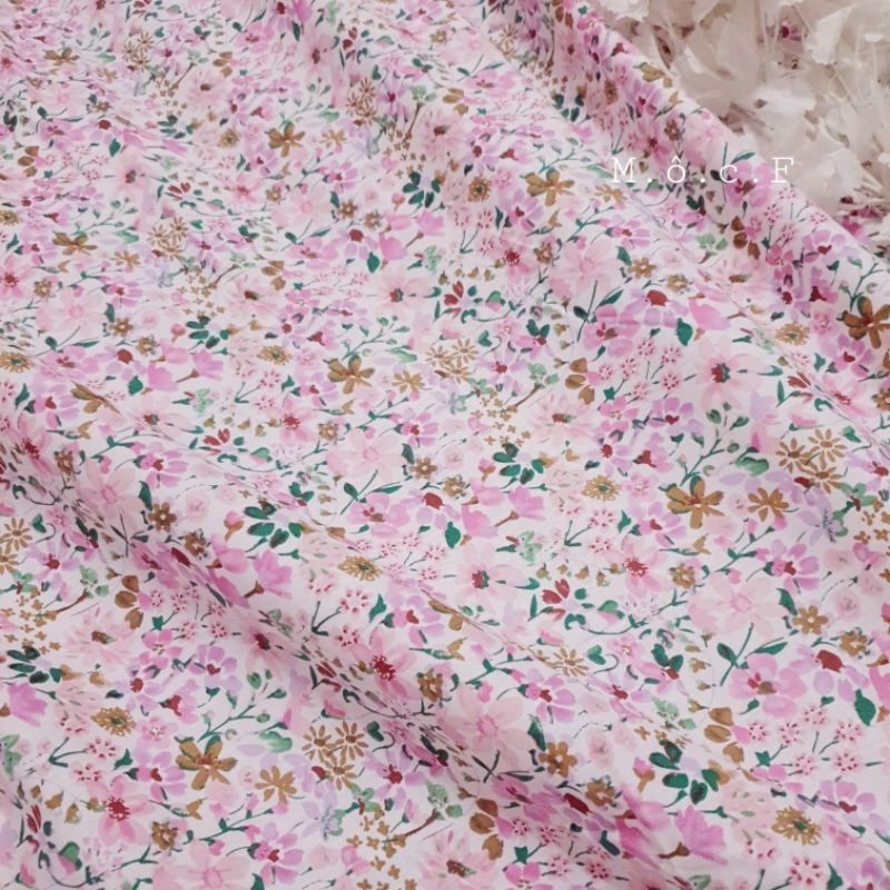 Vải thô cotton hoa cỏ mùa hạ