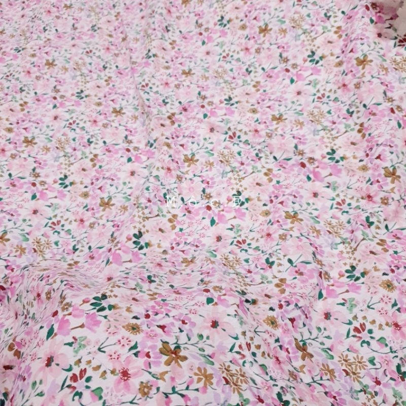 Vải thô cotton hoa cỏ mùa hạ