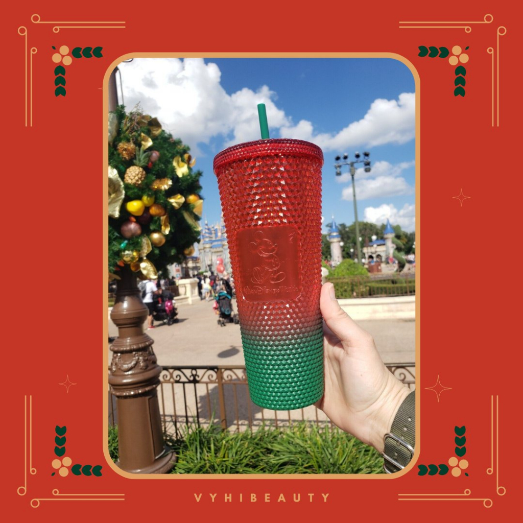 Ly nước Starbucks Disney Tumbler Mickey đỏ - xanh lá