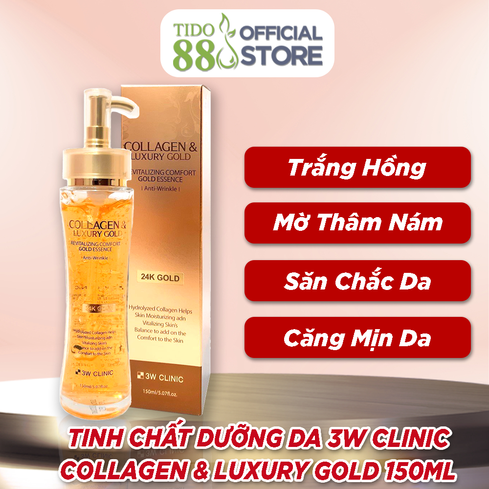 Tinh chất dưỡng da 3w Clinic dưỡng ẩm sáng da collagen & luxury gold 150ml NPP Tido88