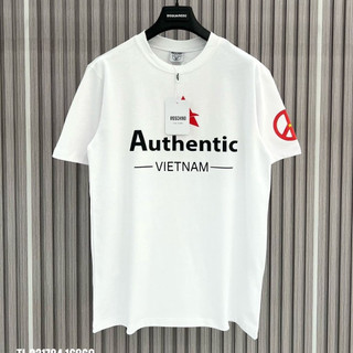 Áo thun nam authentic việt nam, áo phông cộc tay cổ tròn in 2 mặt sắc nét
