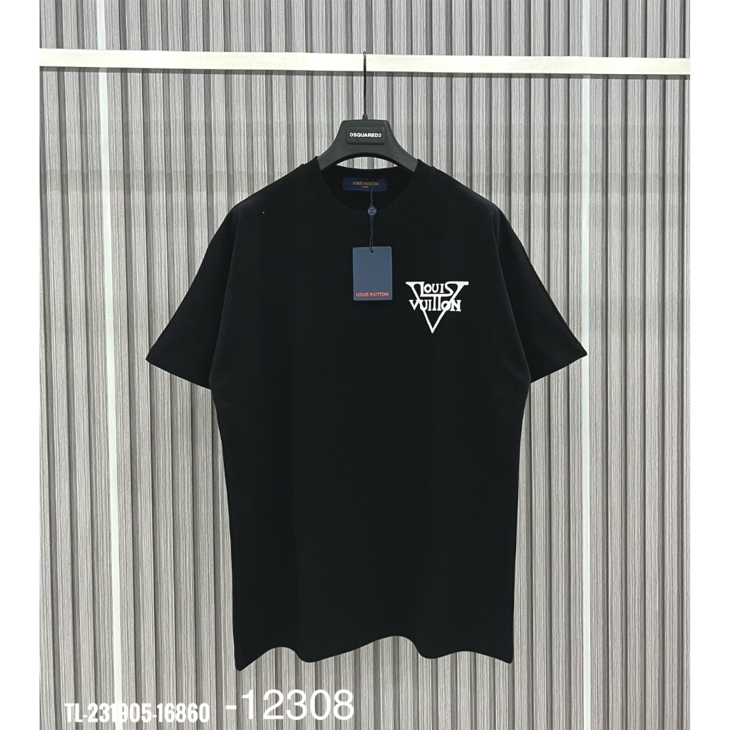 Áo Thun Nam Nữ In Logo L.V Ngực Trái Cao Cấp, Áo Phông Nam In Chữ Vai Ngang Siêu Đẹp