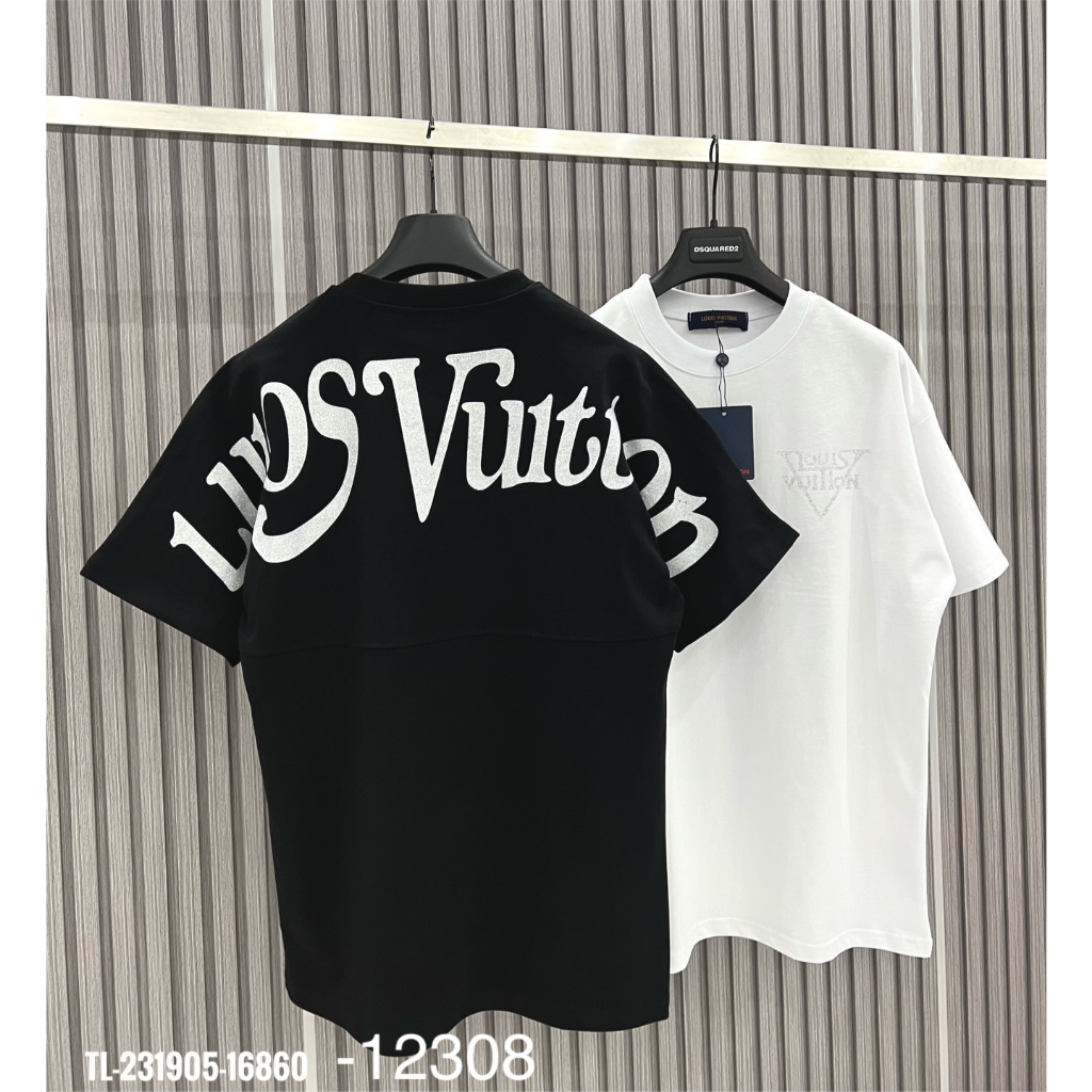 Áo Thun Nam Nữ In Logo L.V Ngực Trái Cao Cấp, Áo Phông Nam In Chữ Vai Ngang Siêu Đẹp