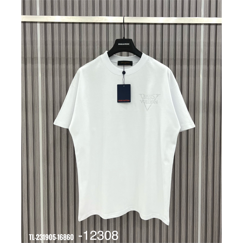 Áo Thun Nam Nữ In Logo L.V Ngực Trái Cao Cấp, Áo Phông Nam In Chữ Vai Ngang Siêu Đẹp