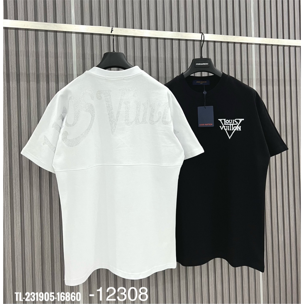 Áo Thun Nam Nữ In Logo L.V Ngực Trái Cao Cấp, Áo Phông Nam In Chữ Vai Ngang Siêu Đẹp