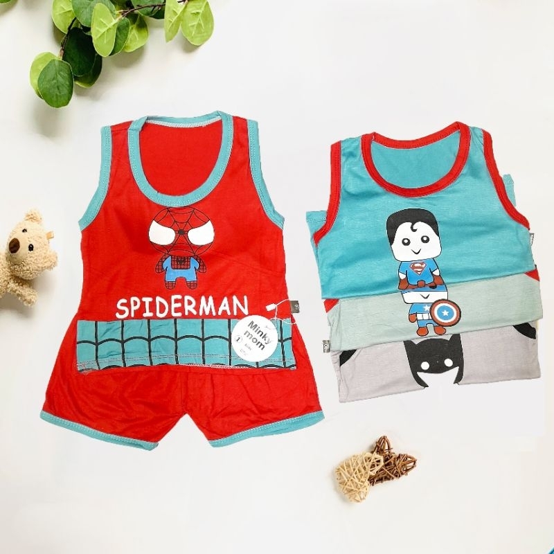 Mẫu mới Minky Mom bộ ba lỗ cho bé trai hoạ tiết năng động cute size từ 6-16kg