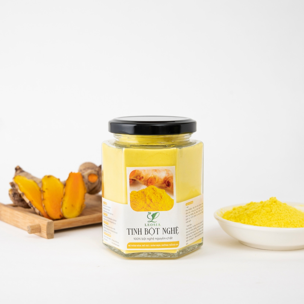 Bột Nghệ đắp mặt nạ hữu cơ Leosia nguyên chất 140G | 100% Organic