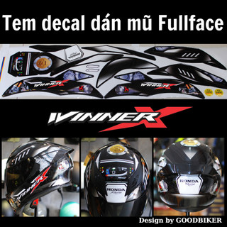 Tem dán mũ bảo hiểm Fullface Honda WinnerX