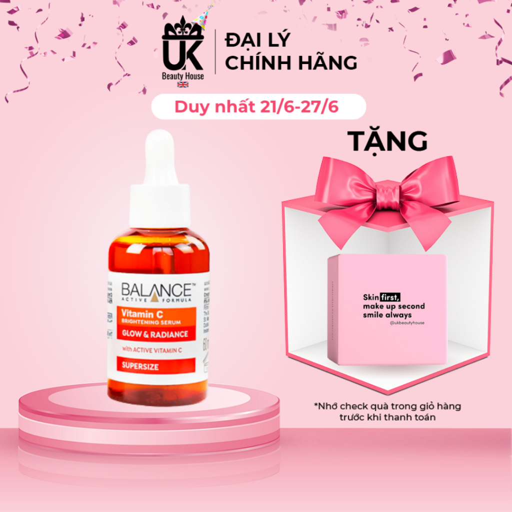 Serum mờ thâm sau mụn Balance Active Formula SUPERSIZE Vitamin C Brightening Serum 60ml