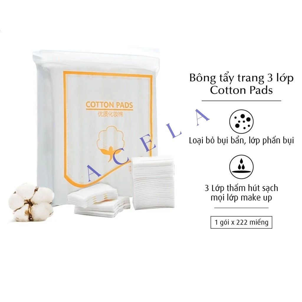Bông tẩy trang 3 lớp LATUBO FM Cotton Pads 222 miếng