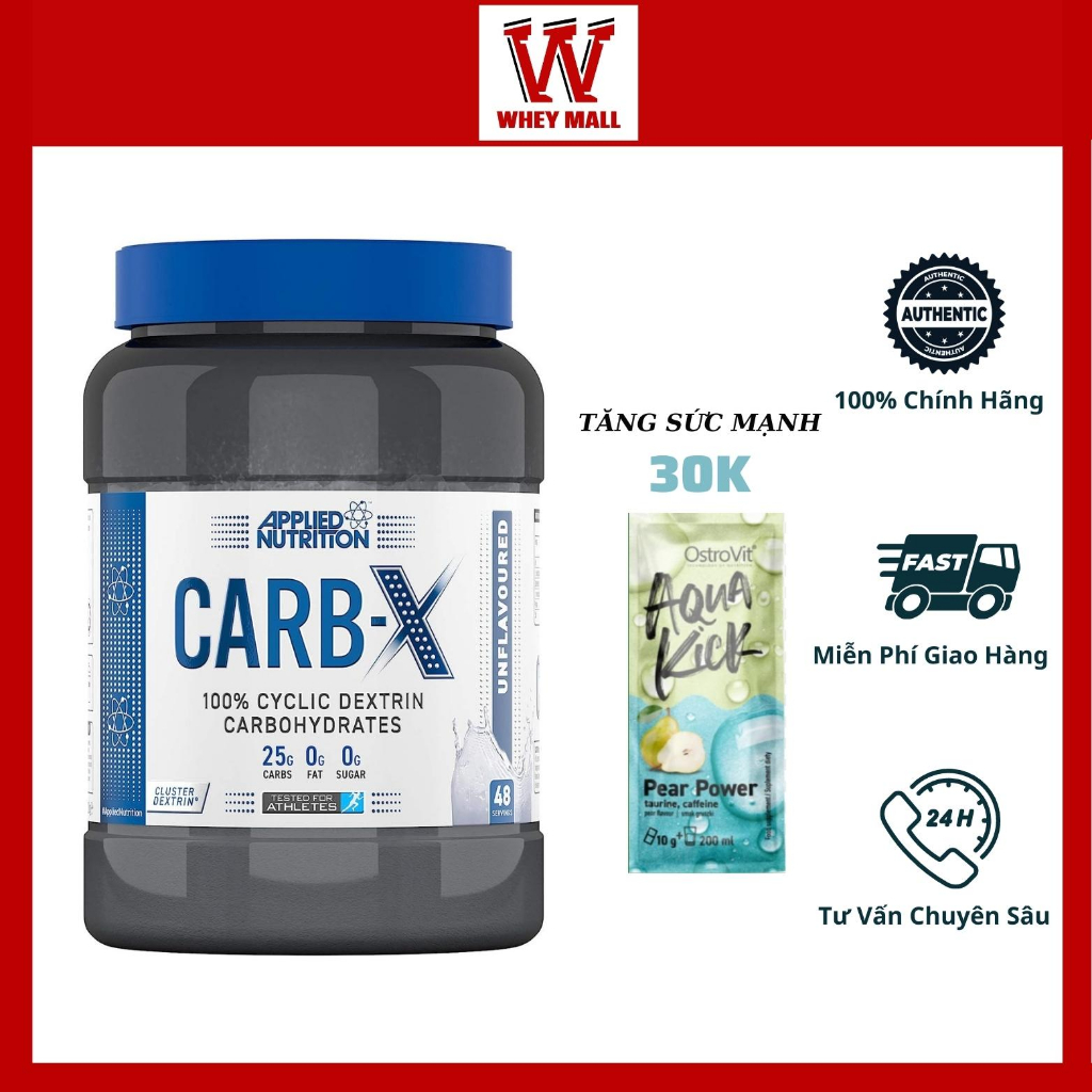 Carb X (1.2Kg - 48 Serving) Applied Nutrition Bổ Sung Tinh Bột Hấp Thụ Nhanh Giúp Phục Hồi Cơ Bắp Nhanh Chóng