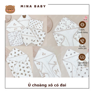Ủ choàng xô organic có dây buộc cho bé sơ sinh
